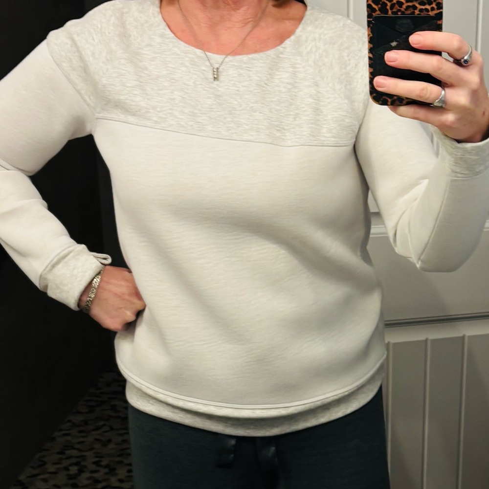 Athleta sweatshirt, comfortable, and stylish.